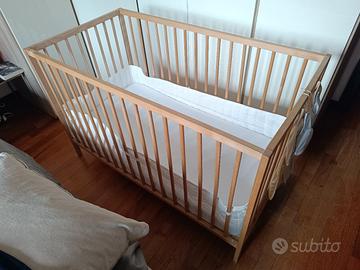 Lettino Ikea in faggio 60x120 completo