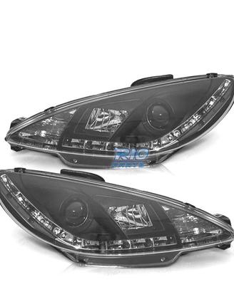 FARI PEUGEOT 206 98-08 LUCE DIURNA LED REALE FONDO