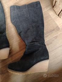 stivale alto in camoscio