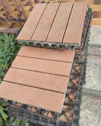  Piastrelle Outsunny plastica marrone 