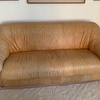 Divano con 2 poltrone in pelle