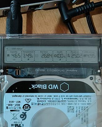 Hard Disk Esterno 500GB WD Black 2.5" più case