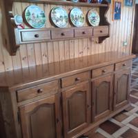 Credenza rustica in legno massello con alzata