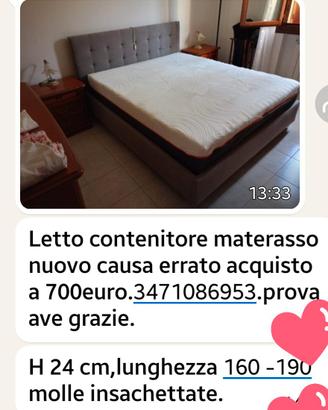 letto contenitore con materasso 