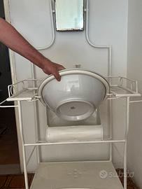 Catino in ceramica con supporto ferro