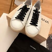Sneakers Dolce & Gabbana "Portofino" – Bianco/Oro 