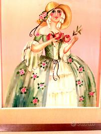 Dipinto vintage 50x60 cornice legno