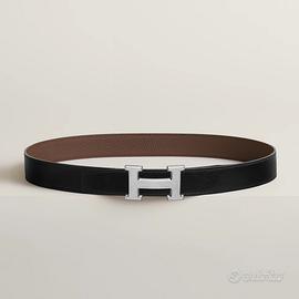 Cintura Hermes reversibile in pelle nero/marrone