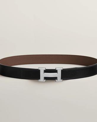 Cintura Hermes reversibile in pelle nero/marrone