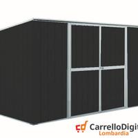 Casetta giardino in Acciaio 345x186cm - 6mq nero