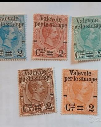 Regno 1890- francobolli valevole per stampe 