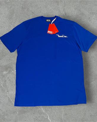 T-shirt blu Diesel originale con stampa