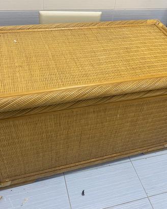 Cassapanca vintage in rattan anni 90