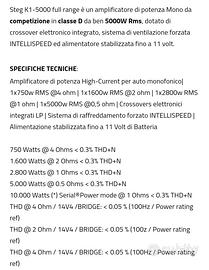 amplificatore steg k1 5000