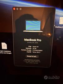 Mac book Pro 13” M1 16 GB Ram 256 gb