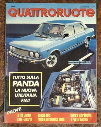 QUATTRORUOTE n. 289 Dicembre '79 rivista originale
