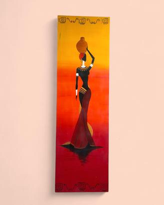 Dipinto donna africana stilizzata - su legno