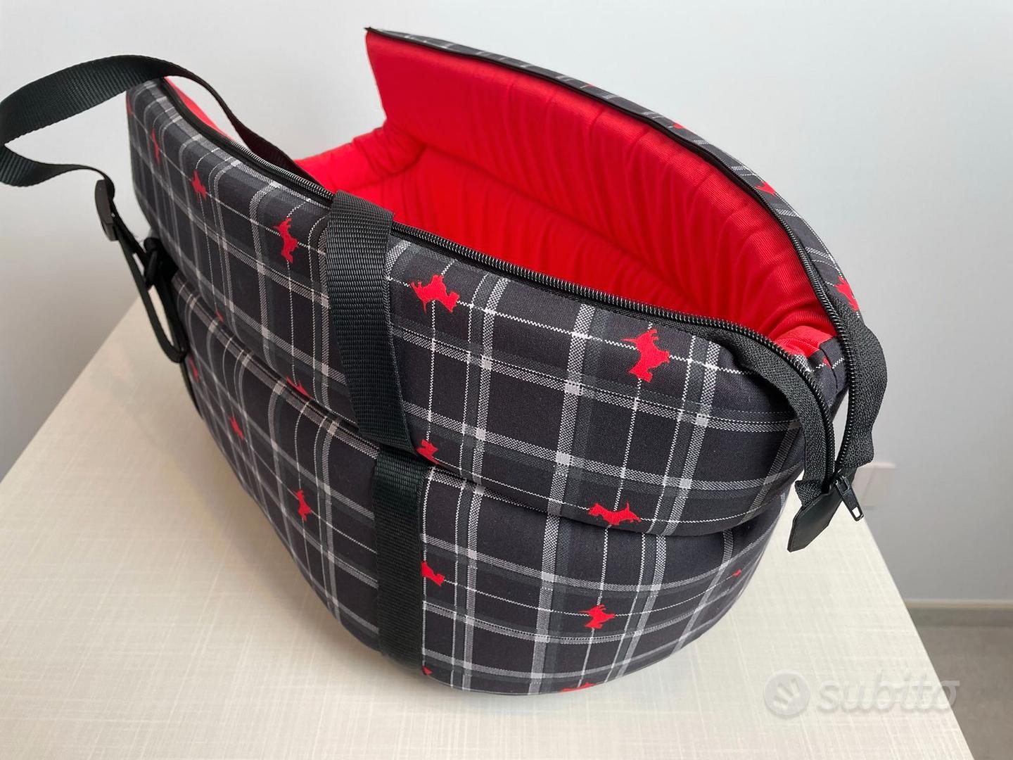 BORSA TRASPORTINO CANE bianco rosso per cani taglia piccola tracolla EUR  37,50 - PicClick IT