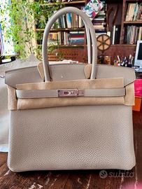 Borsa Birkin Hermes 35 color ghiaccio