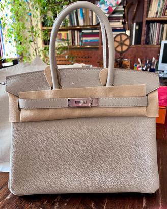 Borsa Birkin Hermes 35 color ghiaccio