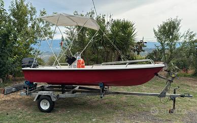 Barca open 4.2 mt + Evinrude 25cv+carrello