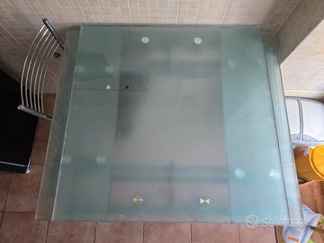 Tavolo da cucina in vetro temperato spesso 