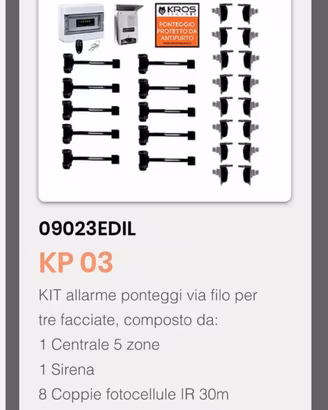 antifurto professionale ponteggi 3 facciate 