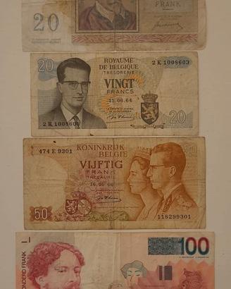 LOTTO BANCONOTE FRANCHI BELGIO