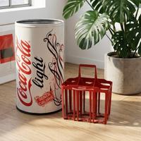 Bidone Coca-Cola e portabottiglie