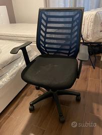 Poltrona gamebin tessuto nera / blu