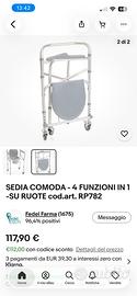 Deambulatore: sedia comoda su ruote