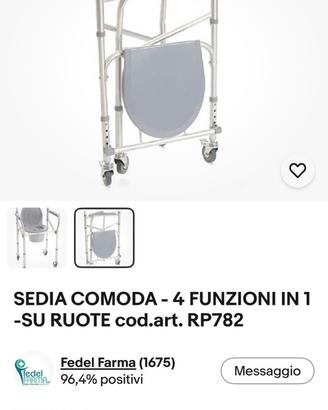 Deambulatore: sedia comoda su ruote