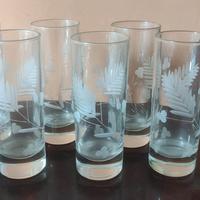 Set di 6 tumbler /bicchieri con decoro floreale