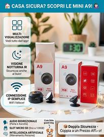 Coppia di Smart Camera A9 HD con Batteria 