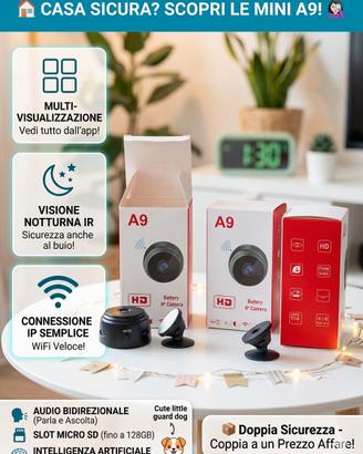 Coppia di Smart Camera A9 HD con Batteria 