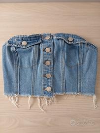 Top corsetto in denim 