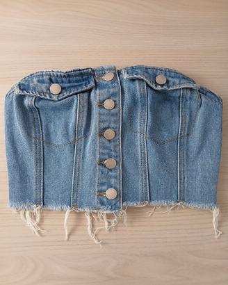 Top corsetto in denim 