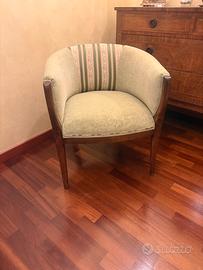 POLTRONA VINTAGE STILE ANNI 50/60 LEGNO E VELLUTO