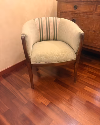 POLTRONA VINTAGE STILE ANNI 50/60 LEGNO E VELLUTO