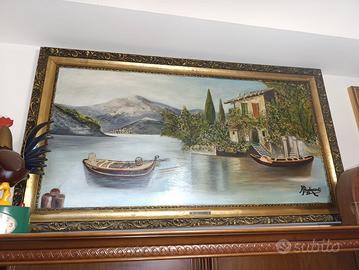 Quadro   Olio du tela. Firmato. Piu  orologio da s