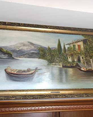 Quadro   Olio du tela. Firmato. Piu  orologio da s