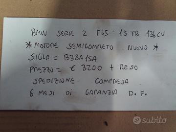 Motore nuovo bmw srie 2 f45 1.5 tb 136cv