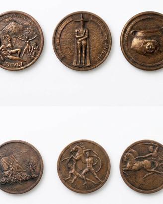 Lotto medaglie in bronzo "Antichi popoli italici"