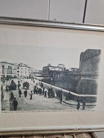 Litografia storica “Piazza del Castello – Bari”