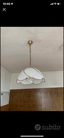 Lampadario vintage in vetro funzionante