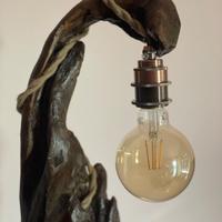 Lampada in legno di recupero