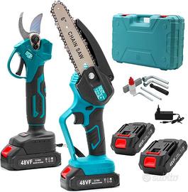 FORBICE A BATTERIA DA POTATURA+MOTOSEGA 2 BATTERIE