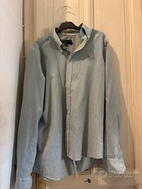 Camicia Ralph Lauren Uomo Grigia e Bianca a Righe
