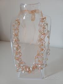 Collana artigianale con cristalli 