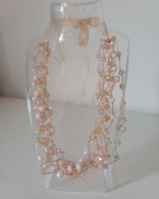 Collana artigianale con cristalli 